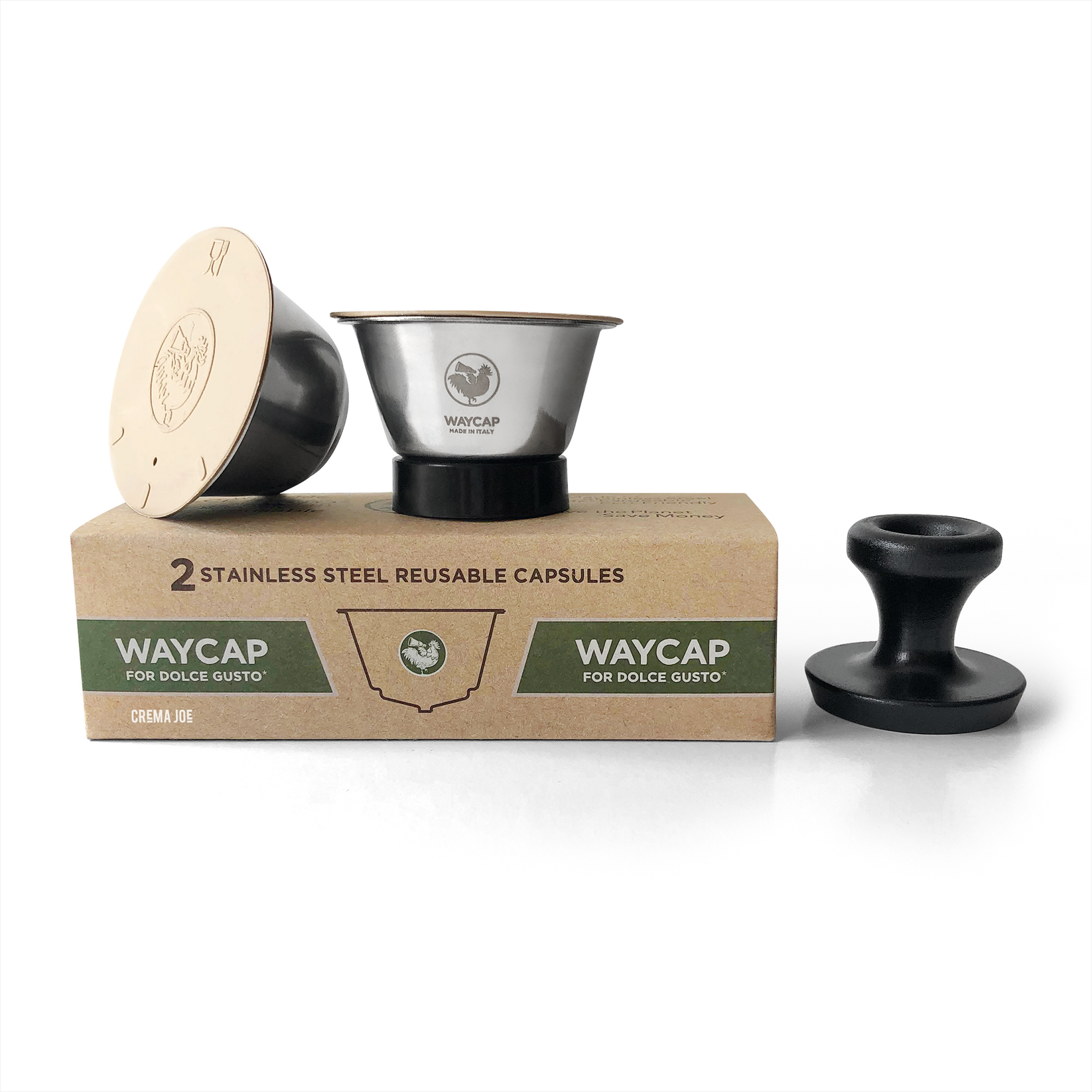 WayCap Stainless Steel Reusable Coffee Pod Two Pack for Dolce Gusto